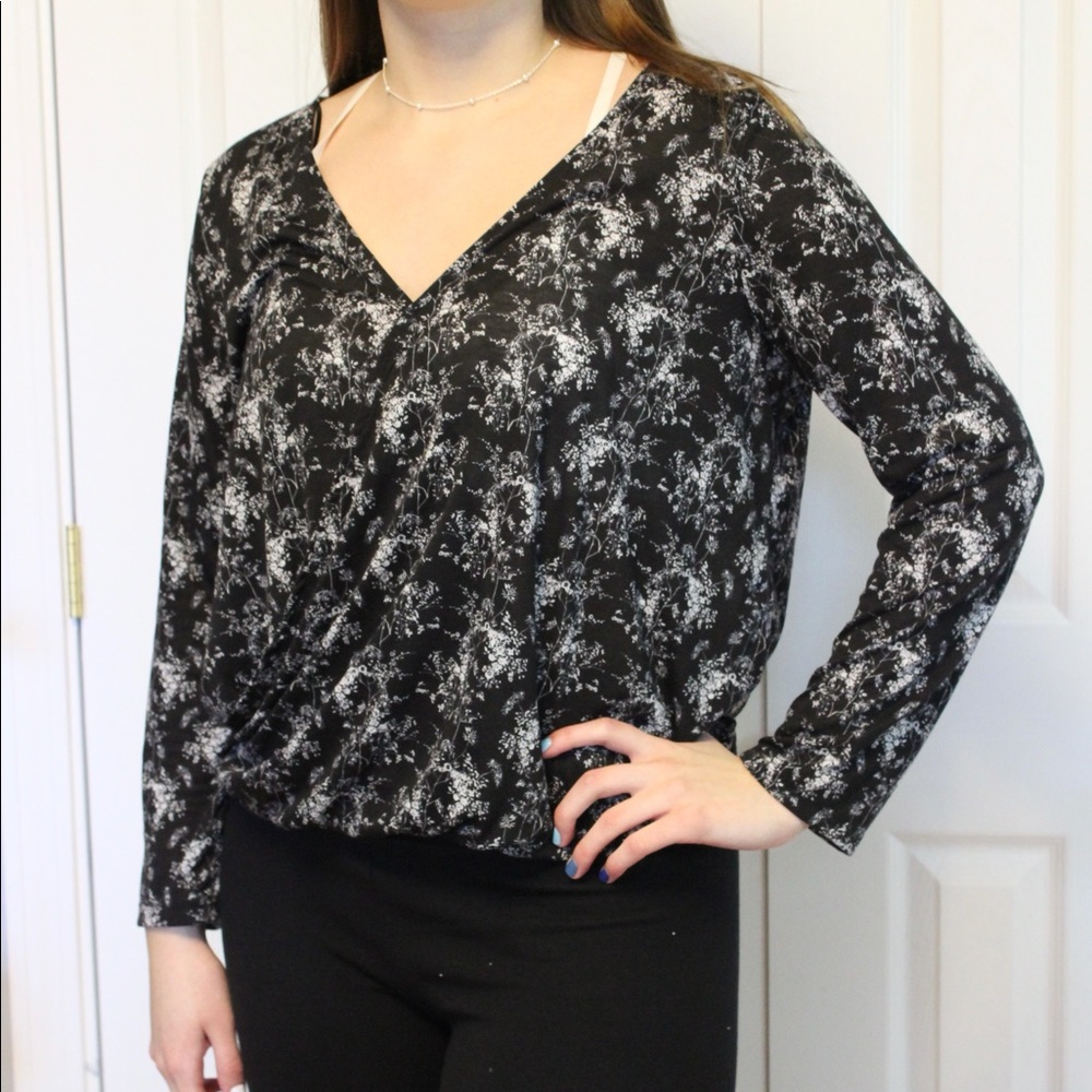 Black floral long sleeve